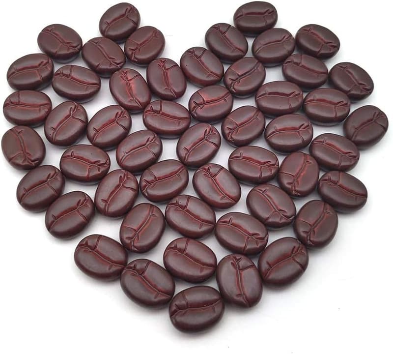 Mini Coffee Beans Decor - 50 Pcs Resin Simulations