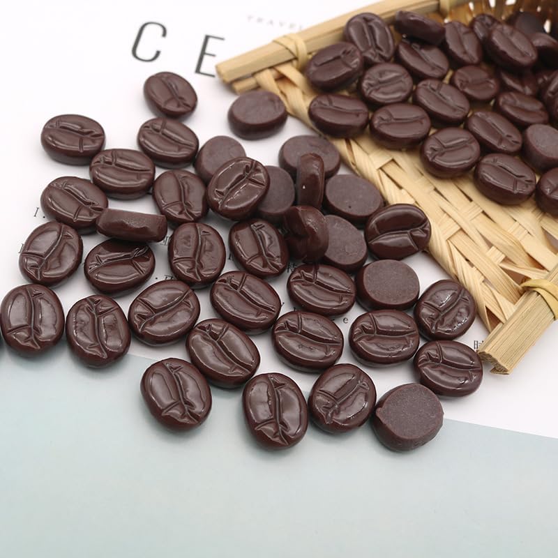 Mini Coffee Beans Decor - 50 Pcs Resin Simulations