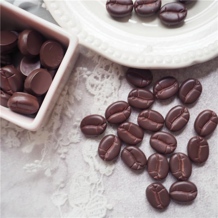 Mini Coffee Beans Decor - 50 Pcs Resin Simulations