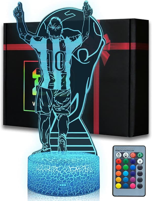 Soccer Night Light Lamp with Remote - 16 Color Dimmable Gift for Kids