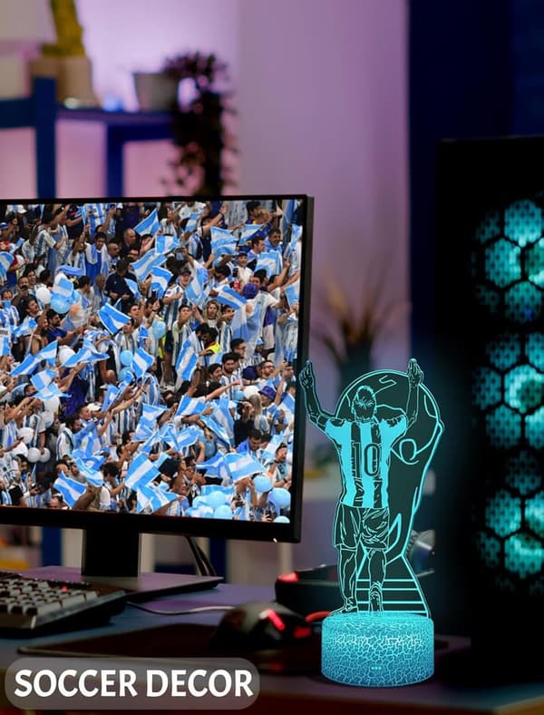 Soccer Night Light Lamp with Remote - 16 Color Dimmable Gift for Kids