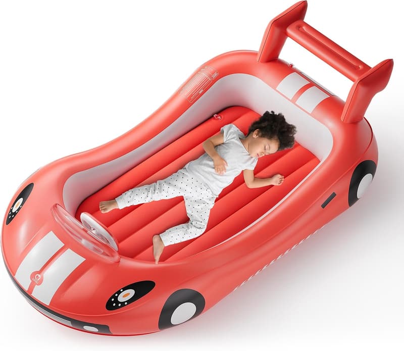 Inflatable Toddler Travel Bed with Sides, Hand Pump Included