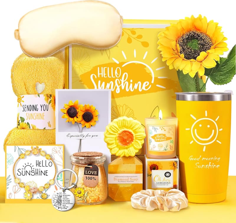 Birthday Gift Baskets for Women - Set of 13 Unique Presents