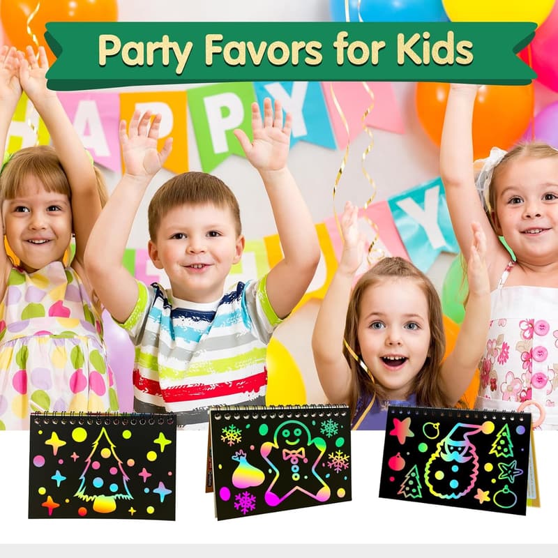 Kids' Birthday Scratch Art Notebook Set - 24 Pack