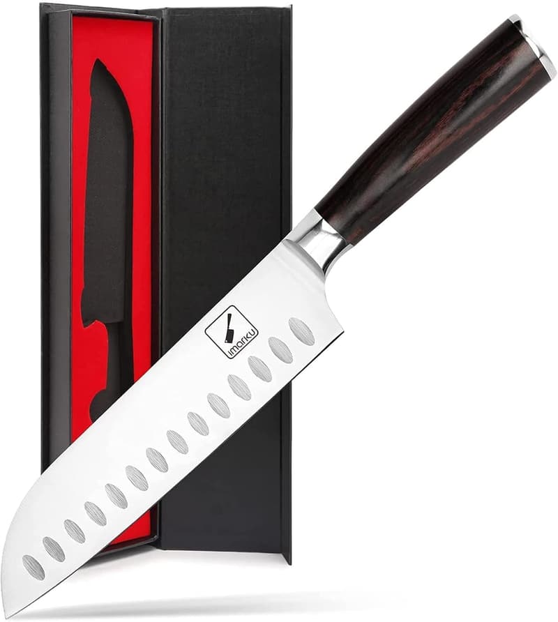 7-Inch Ultra Sharp Santoku Chef Knife - Japanese 7Cr17Mov Steel