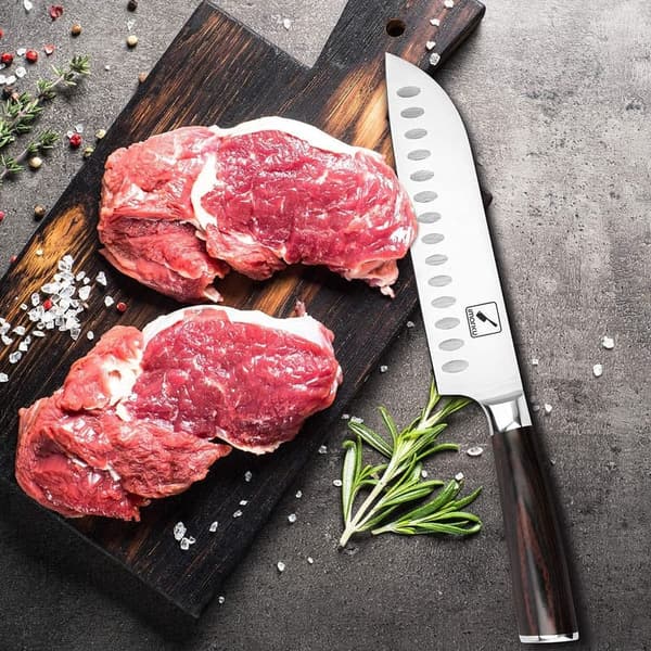 7-Inch Ultra Sharp Santoku Chef Knife - Japanese 7Cr17Mov Steel
