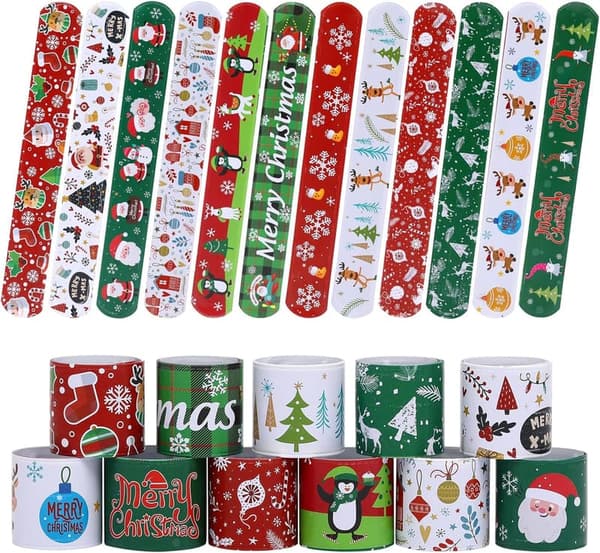 Christmas Slap Bracelets - 48pcs Party Favors