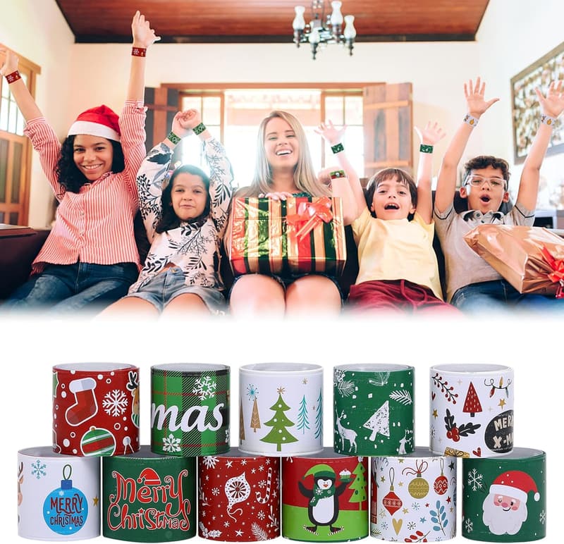 Christmas Slap Bracelets - 48pcs Party Favors