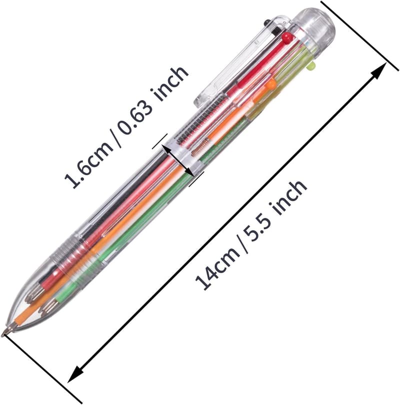 22 Pack Retractable Multicolor Ballpoint Pens for Kids