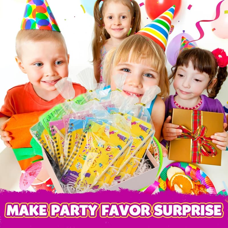 Rainbow Art Scratch Notebooks - 24 Pack Party Favors for Kids