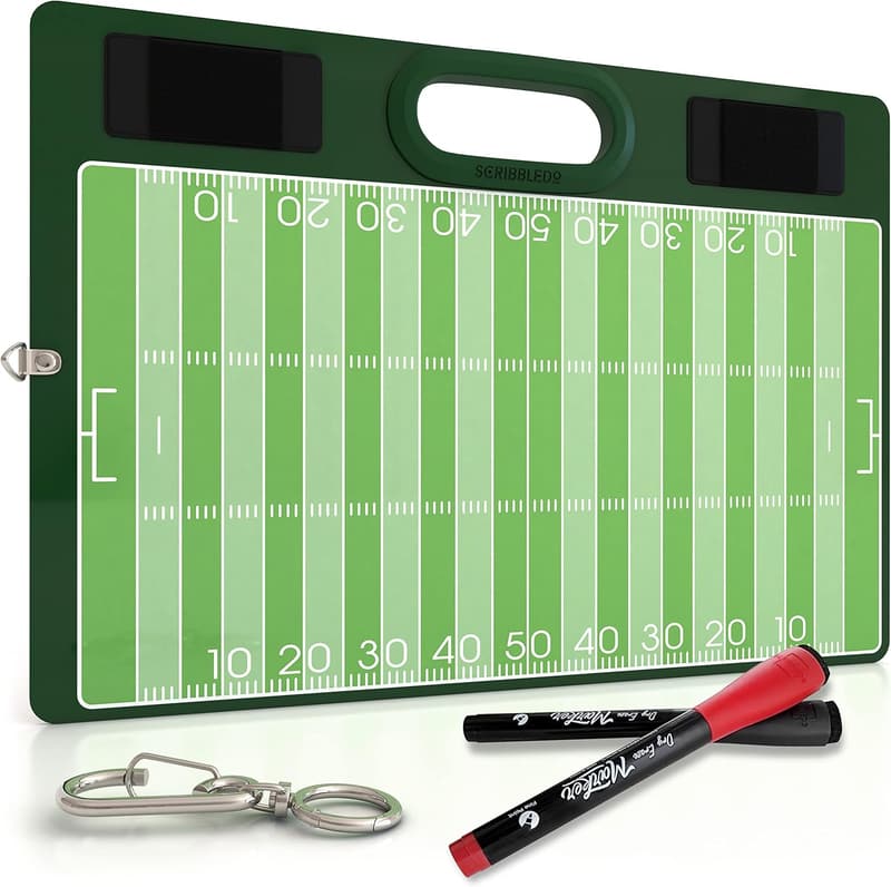 Double-Sided Football Coaching Dry Erase Board with Markers