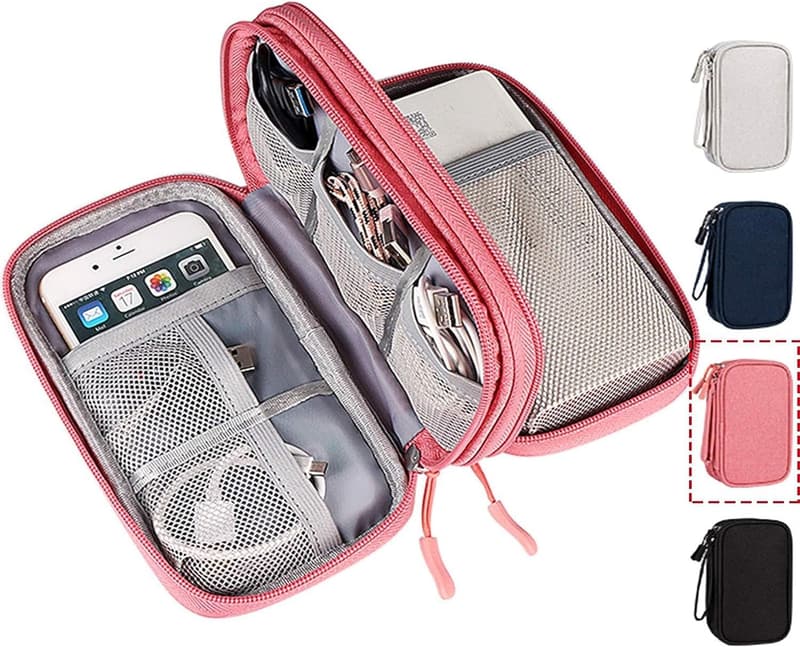 Travel Organizer Case for USB Cables and Accessories, Waterproof