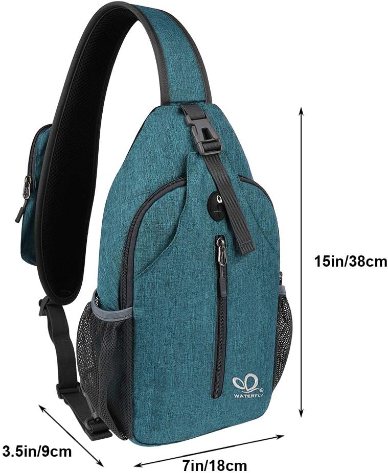 WATERFLY Crossbody Sling Backpack for Travel and Hiking