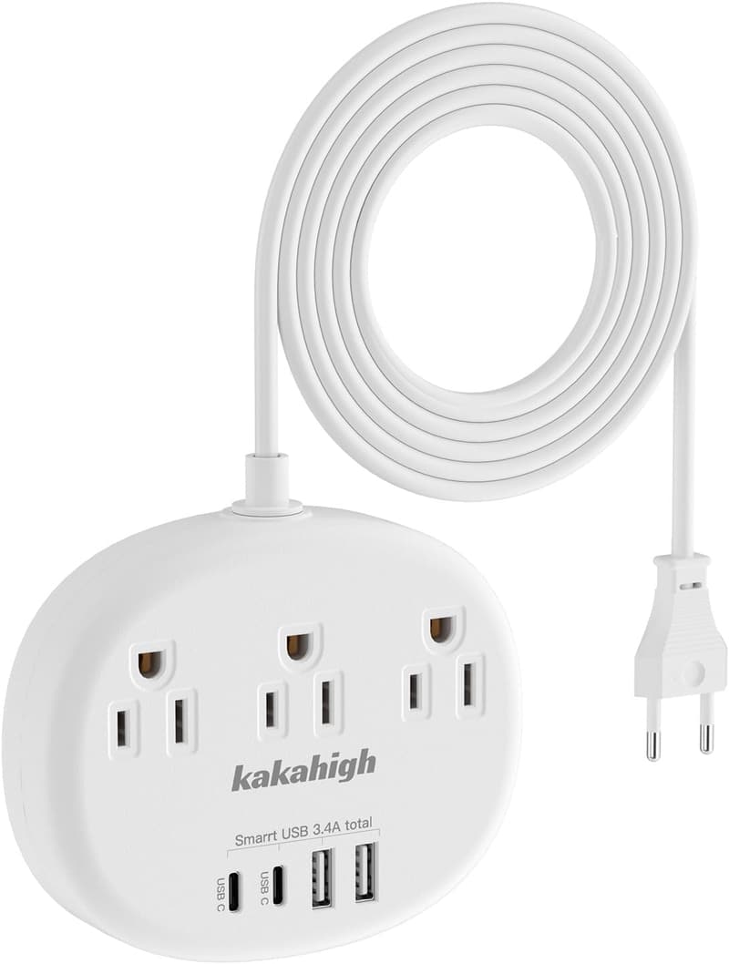 Universal Travel Adapter with USB-C - 3 AC Outlets & 4 USB Ports