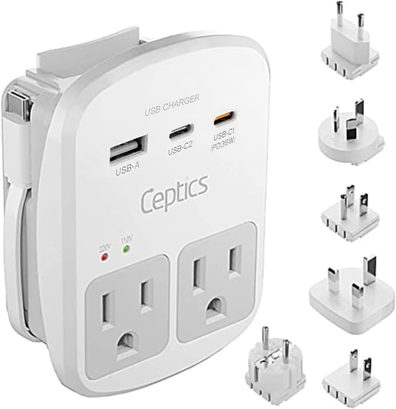Universal Travel Adapter Kit with USB Ports – Surge Protected
