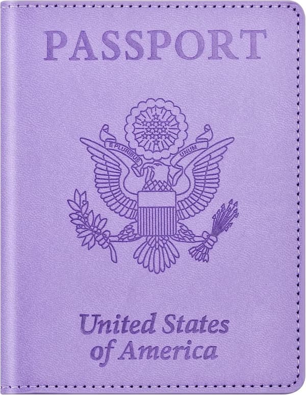 Passport and Vaccine Card Holder Combo for Travel (Purple)
