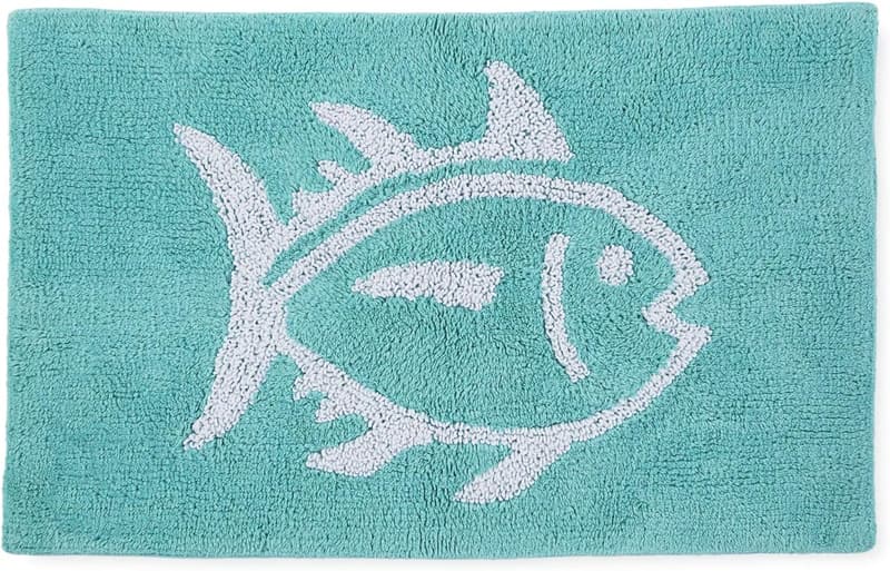 Aqua Reversible Cotton Bath Rug - 20