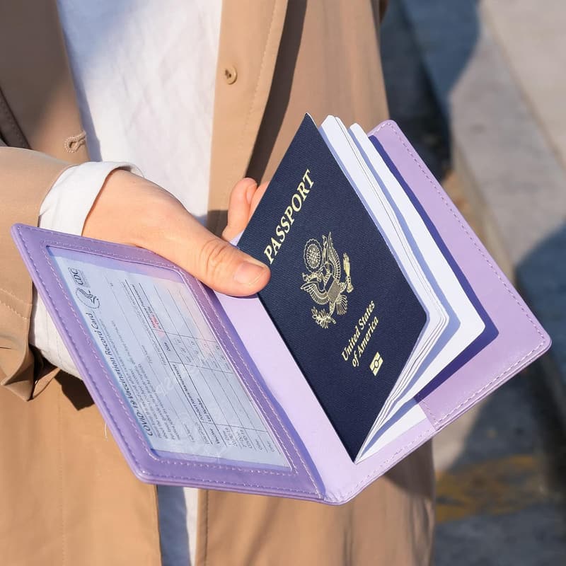 Water-Resistant PU Leather Passport Holder for Travel