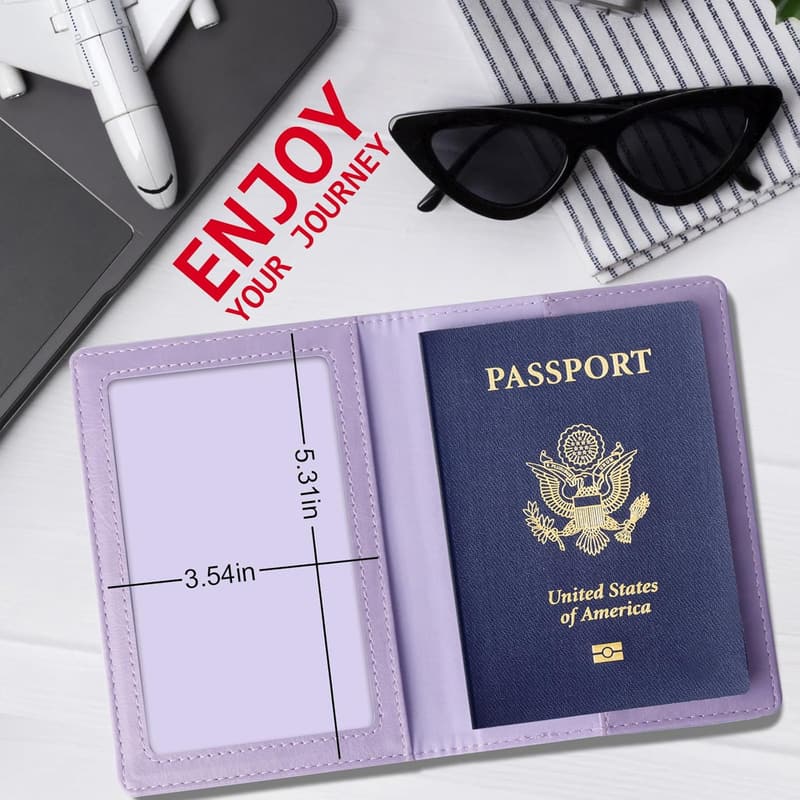 Water-Resistant PU Leather Passport Holder for Travel