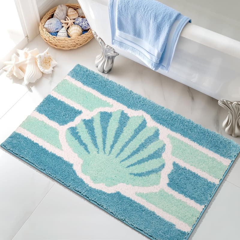 Coastal Non-Slip Bath Mat – Plush & Absorbent 20x32 inch