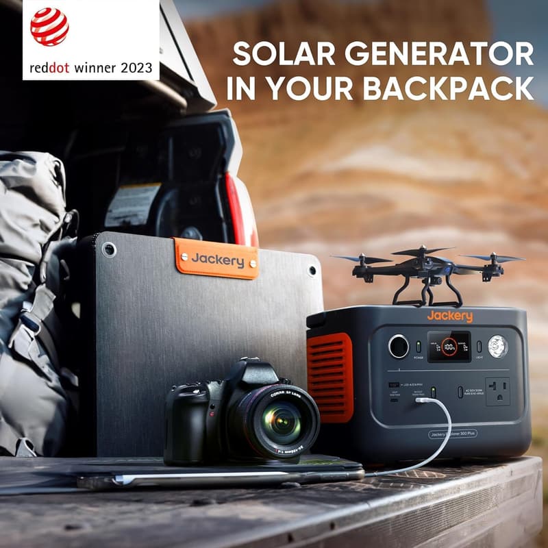 Jackery Solar Generator 300 Plus with 40W Portable Solar Panel