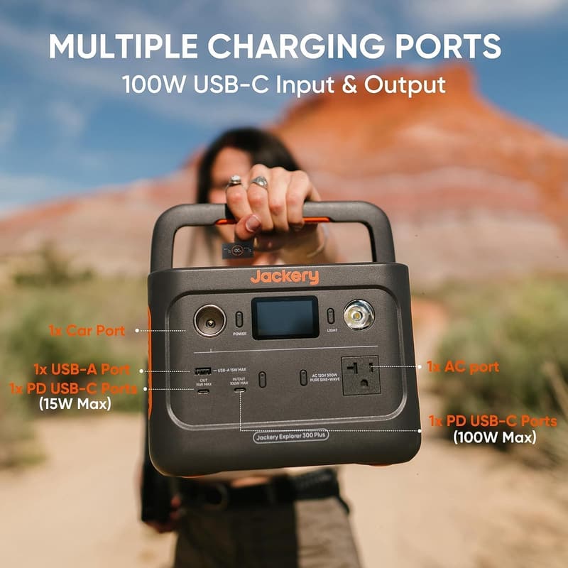Jackery Solar Generator 300 Plus with 40W Portable Solar Panel