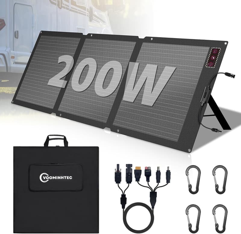 200W Waterproof Portable Solar Panel for RV Camping