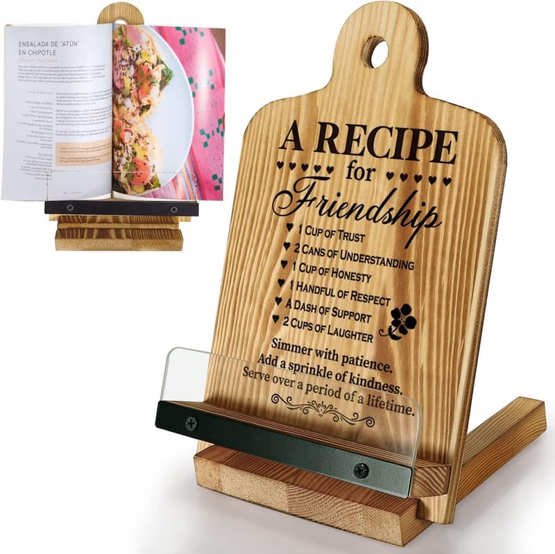 Birthday Cookbook Stand Gift for Women - Best Friends Recipe Holder