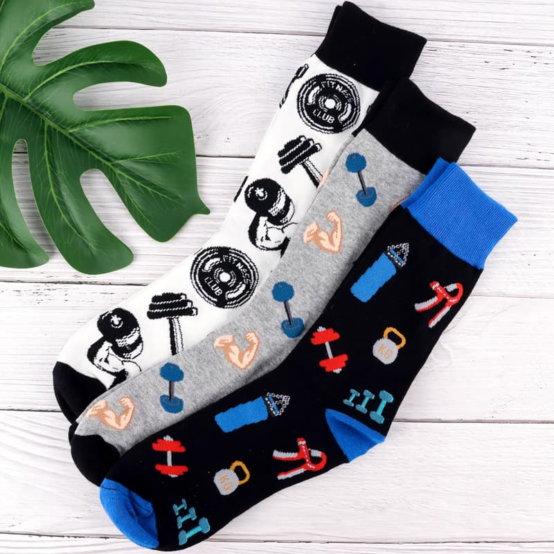 Funny Men's Cotton Crew Socks - Novelty Gift Idea