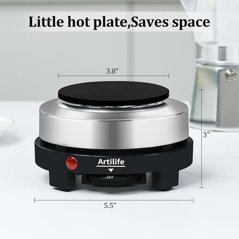 Mini Electric Hot Plate - 500W Portable Cooktop for Moka Pot