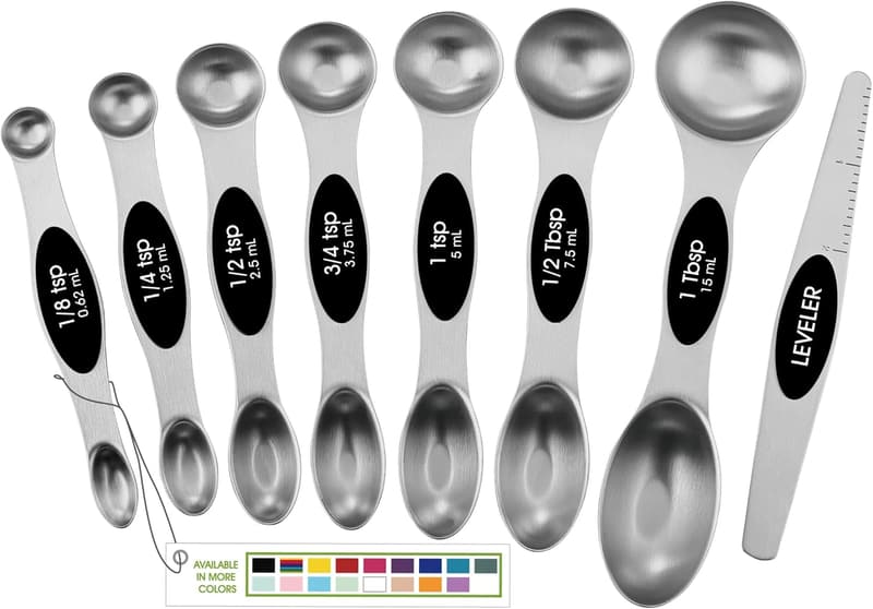 Magnetic Stainless Steel Measuring Spoons Set for Cooking & Baking
