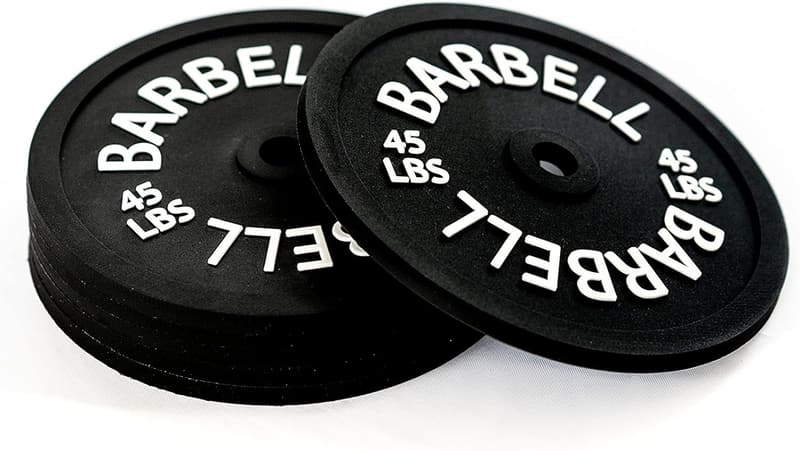 Fitness Gym Coaster Set - 6 Black Absorbent Silicone Plates