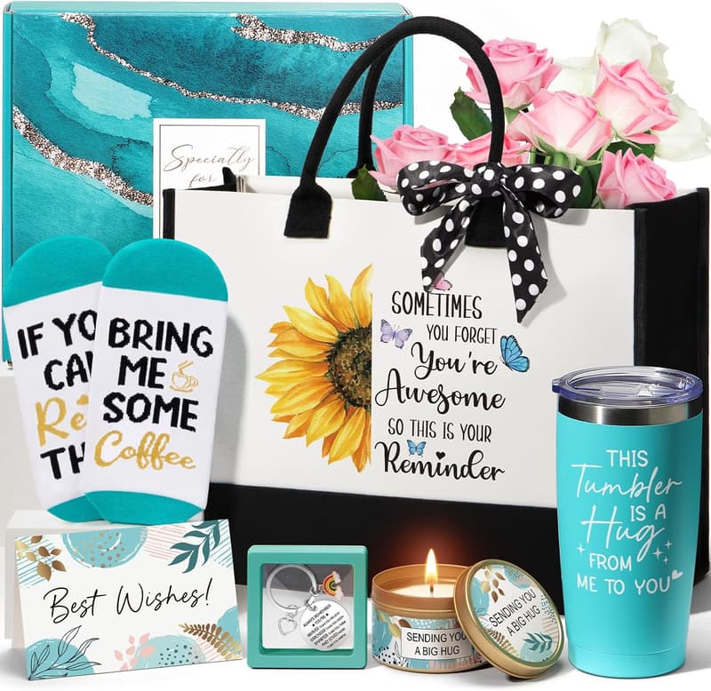 Inspirational Get Well Gift Basket for Women with Tote Bag