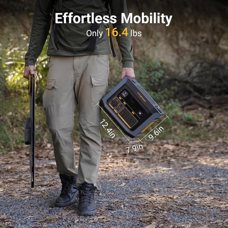 VTOMAN FlashSpeed 600 Portable Power Station with Solar Panel