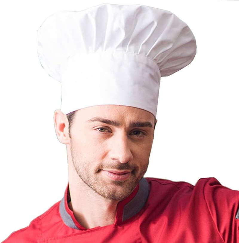 Adjustable Chef Hat for Adults & Kids - Elastic Cooking Cap