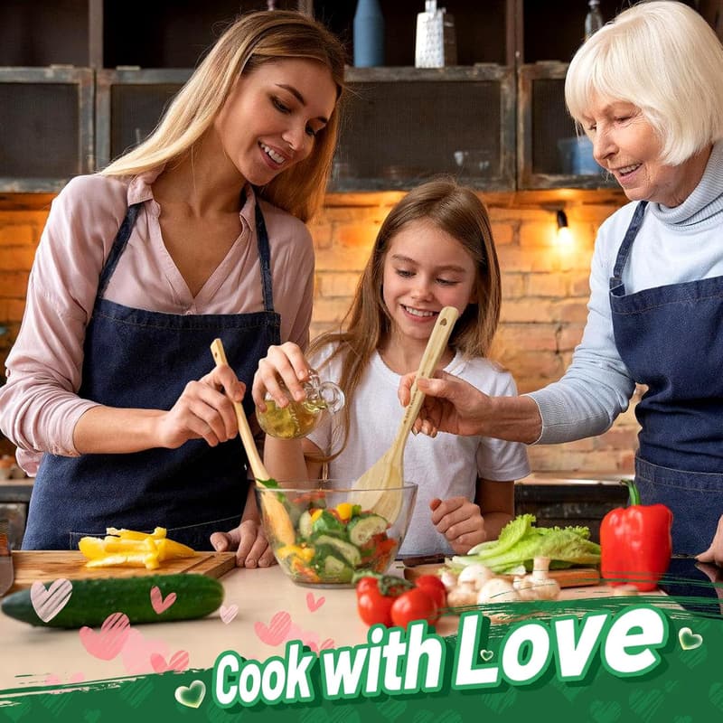 Valentine’s Day Bamboo Heart Spoon - Wooden Cooking Utensil