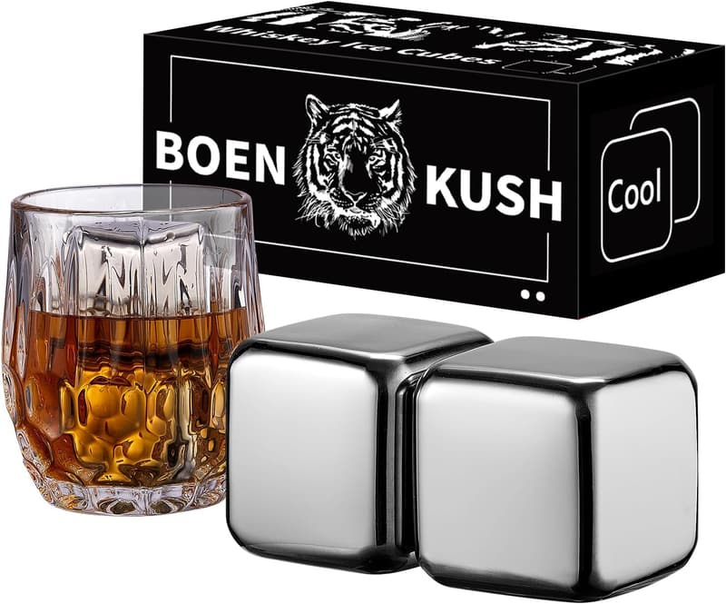 Reusable Stainless Steel Whiskey Stones Gift Set for Men