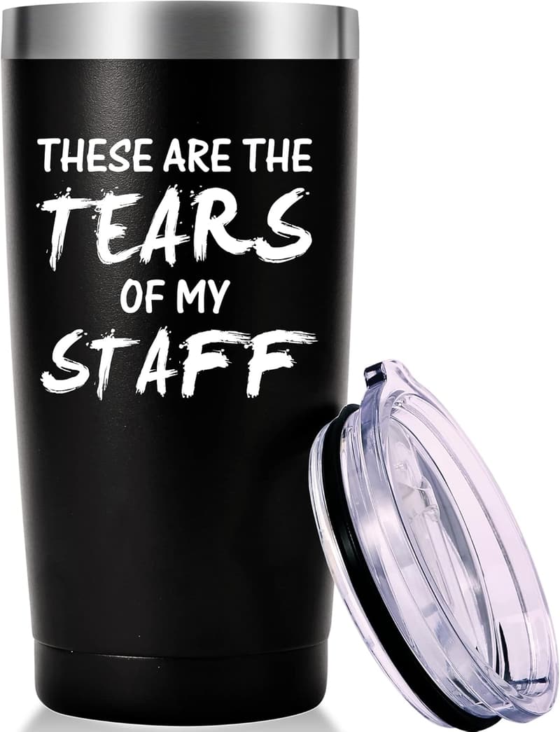 Funny Boss Day Travel Mug - 20oz Black Tumbler Gift for Bosses
