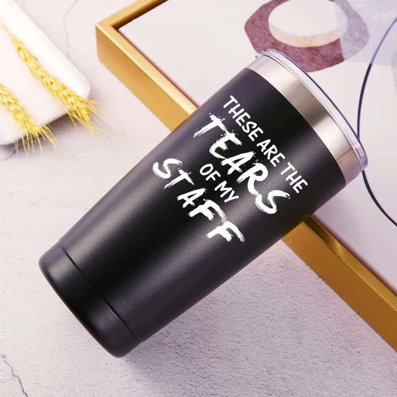 Funny Boss Day Travel Mug - 20oz Black Tumbler Gift for Bosses