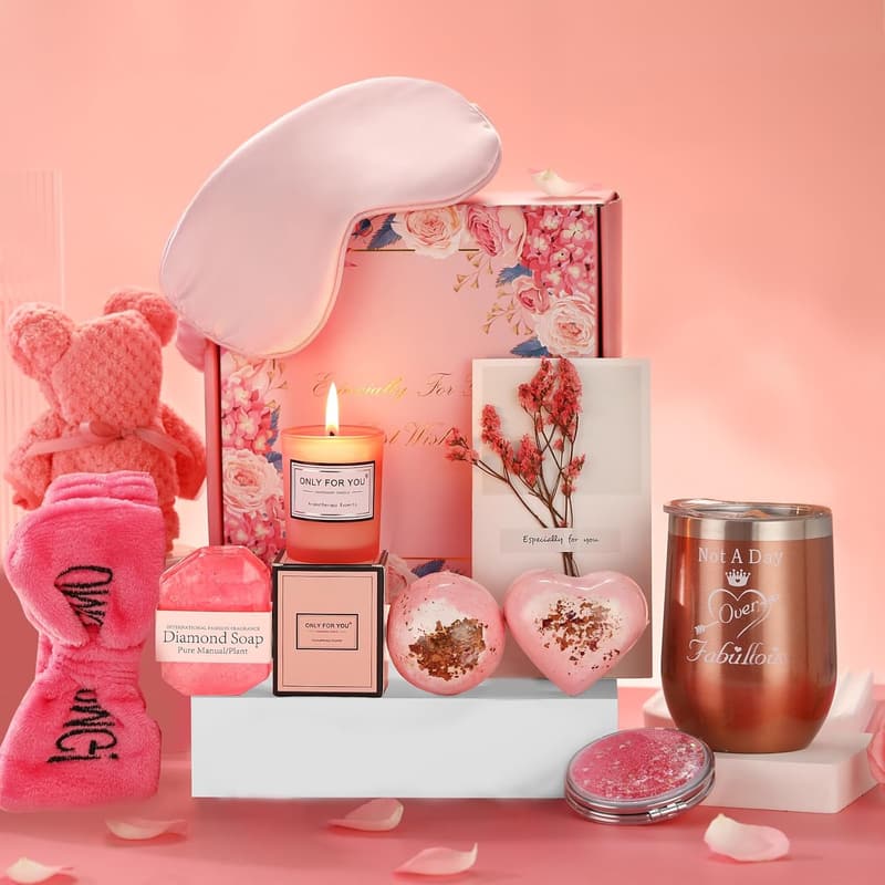 Relaxing Rose Bath Gift Set for Women - Unique Birthday & Mother's Day Gift