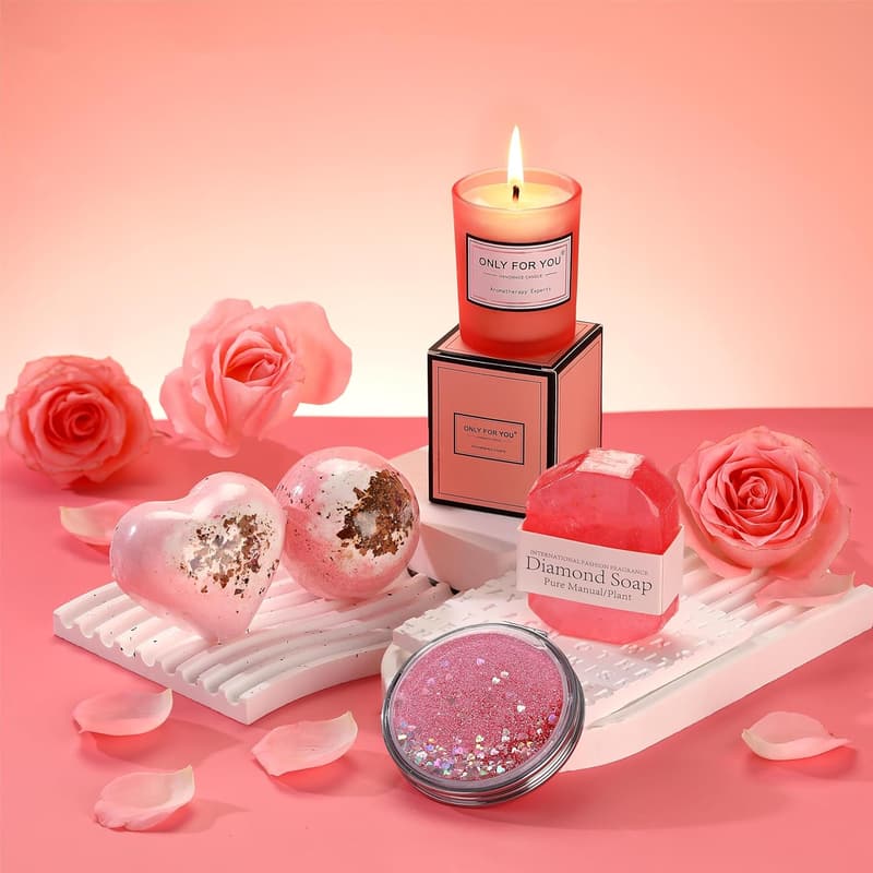 Relaxing Rose Bath Gift Set for Women - Unique Birthday & Mother's Day Gift