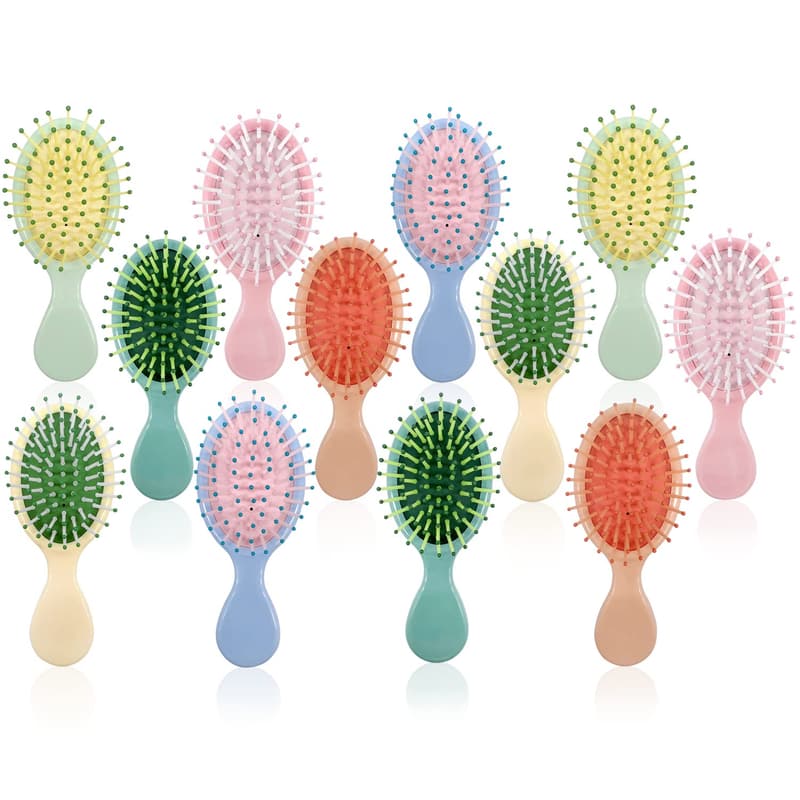 Travel Detangling Brush Set - 12 Mini Hair Brushes