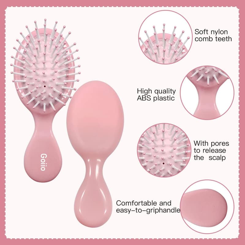 Travel Detangling Brush Set - 12 Mini Hair Brushes