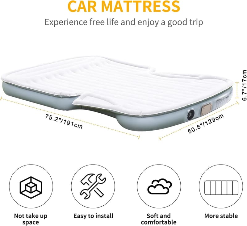 KMZ SUV Air Mattress with Built-in Pump for Travel & Camping