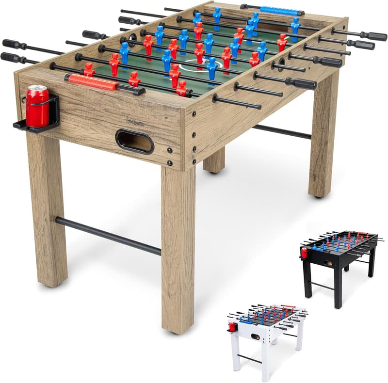 Foosball Table for Game Rooms – 48 Inch, Black/Oak/White