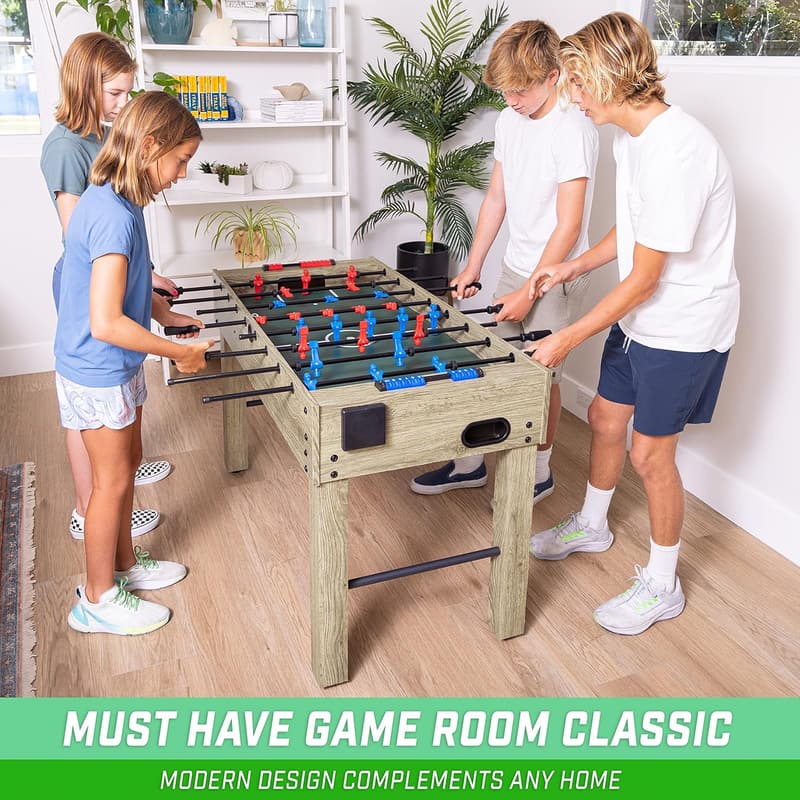 Foosball Table for Game Rooms – 48 Inch, Black/Oak/White