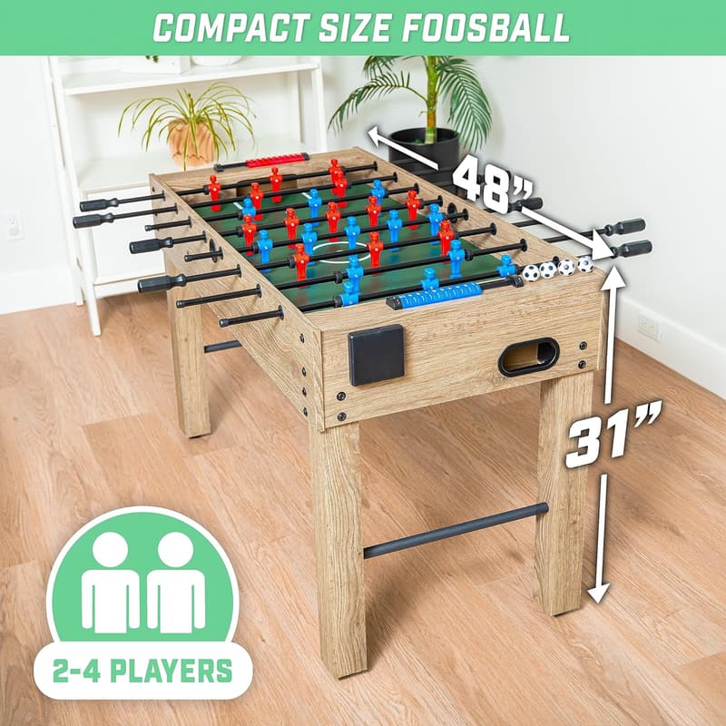 Foosball Table for Game Rooms – 48 Inch, Black/Oak/White