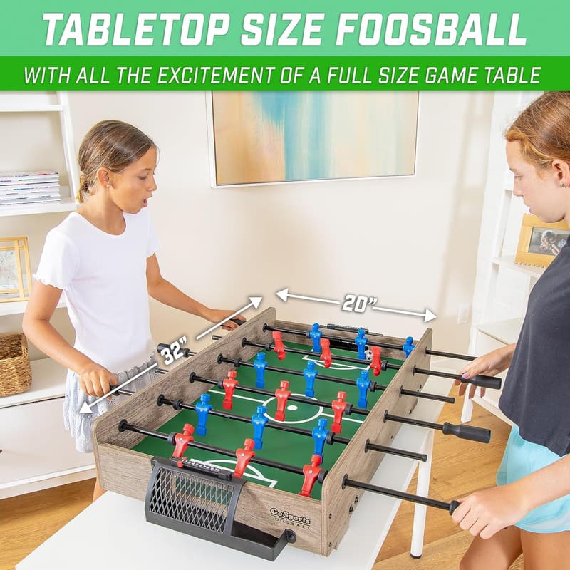 Tabletop Foosball Game Set - 32 Inch, Oak or Black