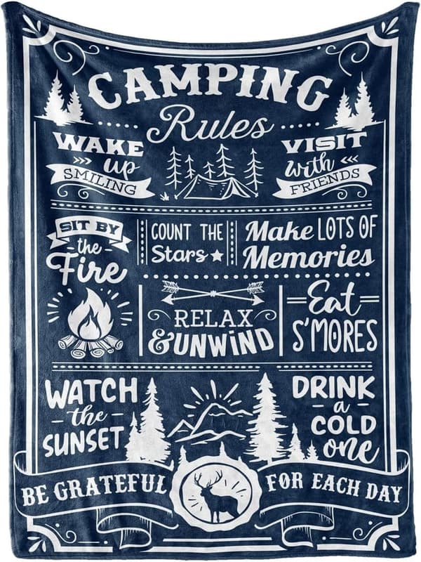 Happy Campers Throw Blanket for Outdoor Lovers, 50