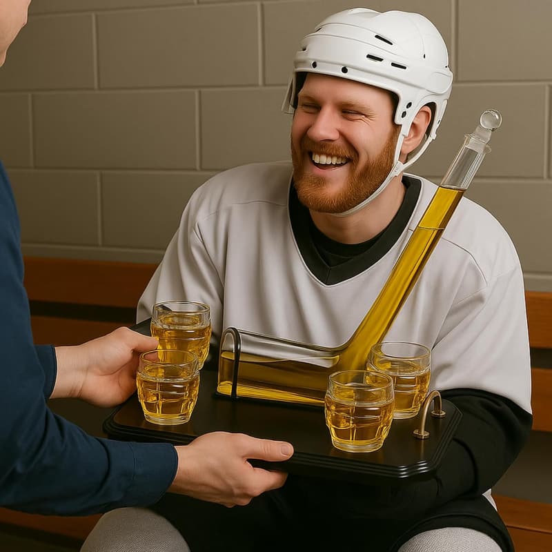 Hockey Decanter Set with Helmet Glasses - Ideal Gift for Fans